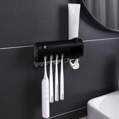 Suporte e dispensador com luz UV