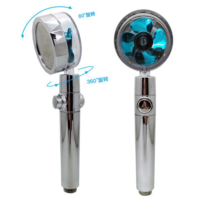 Cabeça De Chuveiro Com Hélice De Pressão Turbo Portátil